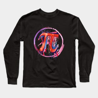 Emotional Pi Symbol, Drip Art Long Sleeve T-Shirt